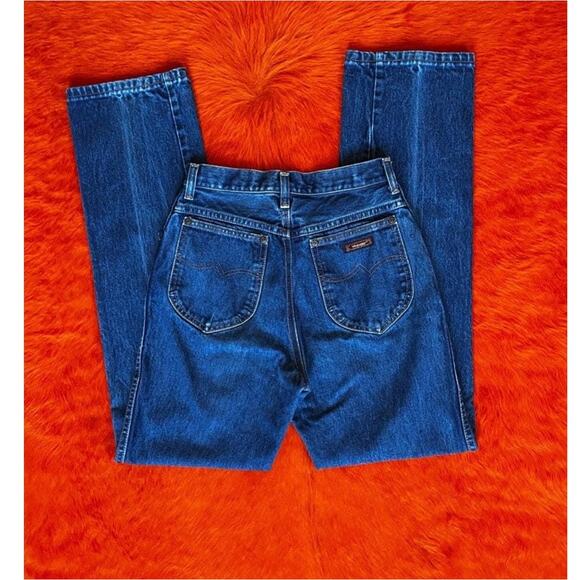 Vintage 70s Wrangler Jeans | High Waist Straight Leg | Mid Blue Wash | Size 25 - Picture 1 of 7